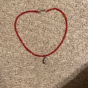 RED NECKLACE WITH MOON